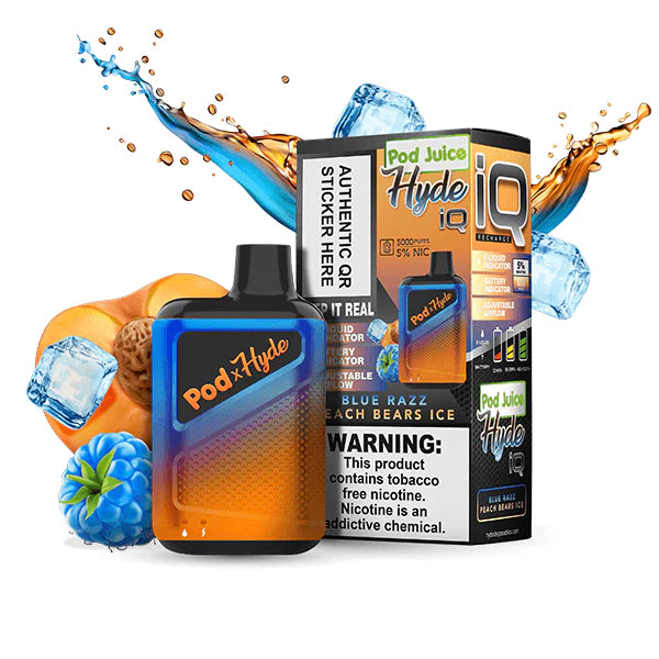 Pod Juice Hyde IQ Blue Razz Peach Bears Ice – Vape & Co
